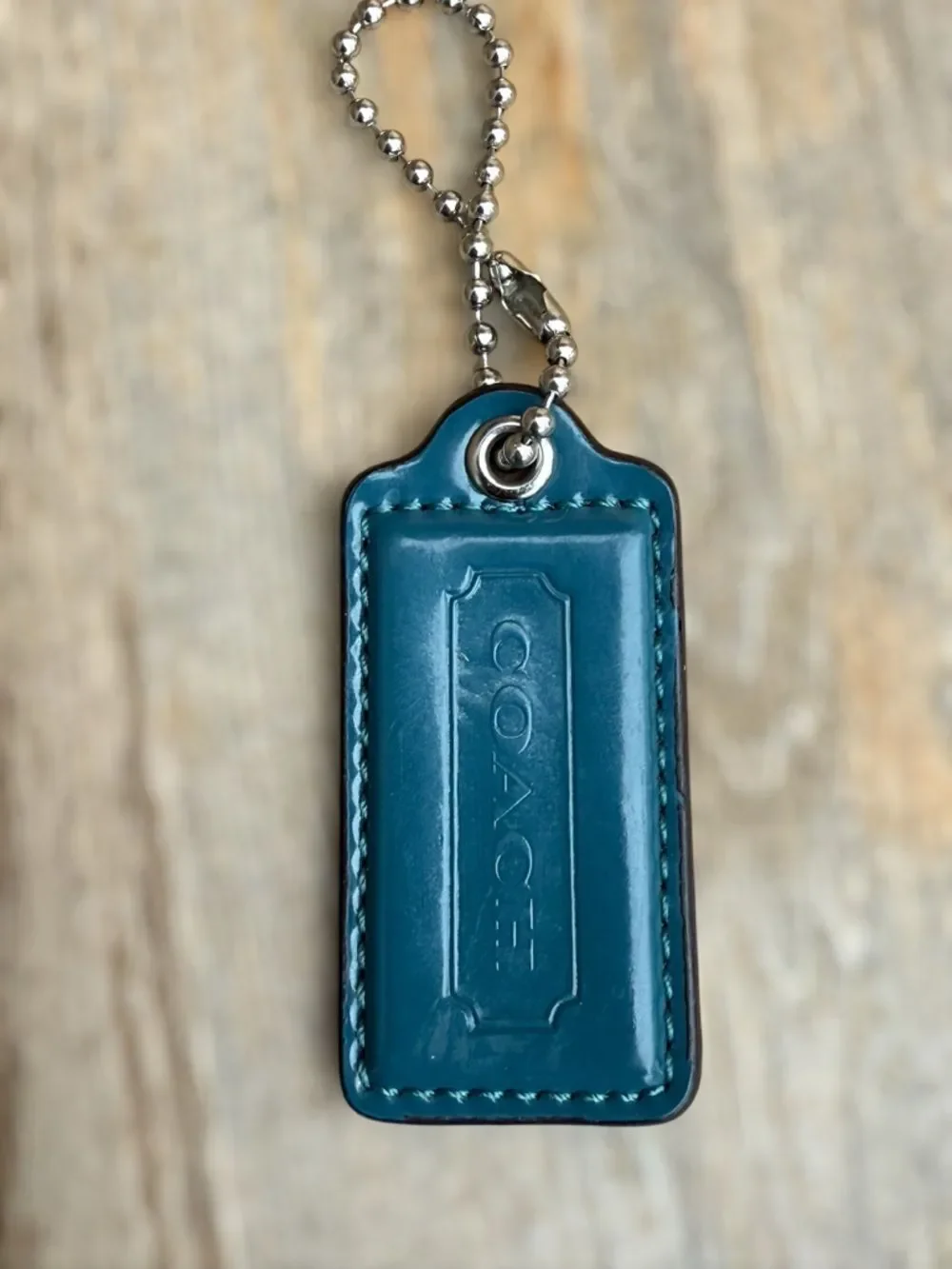 Coach Hangtag Turquoise Blue Purse Charm Replacement Key Chain